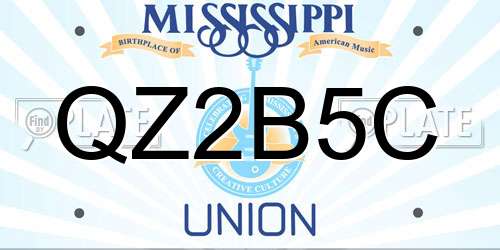 QZ2B5C Mississippi License Plate