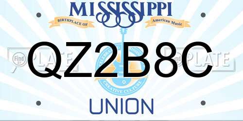 QZ2B8C Mississippi License Plate