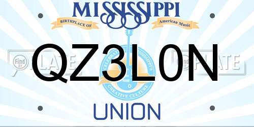 QZ3L0N Mississippi License Plate