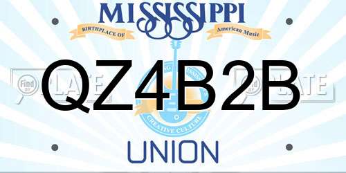 QZ4B2B Mississippi License Plate