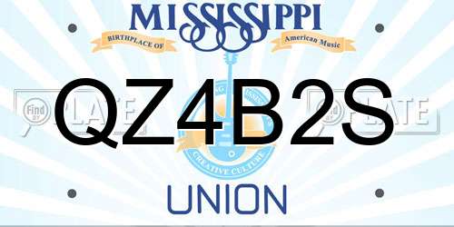 QZ4B2S Mississippi License Plate
