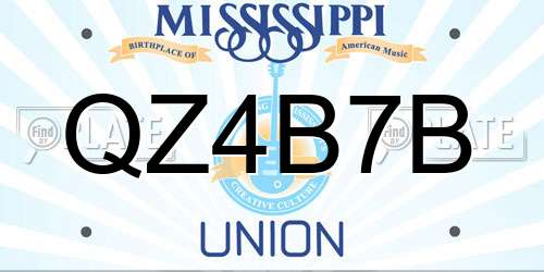 QZ4B7B Mississippi License Plate