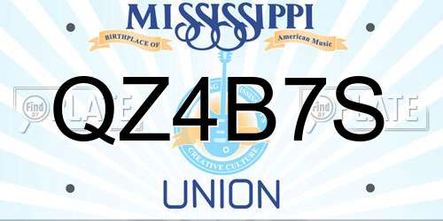 QZ4B7S Mississippi License Plate