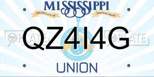 QZ4I4G Mississippi License Plate