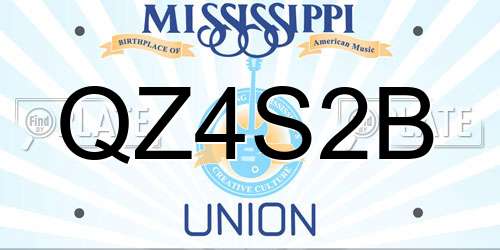 QZ4S2B Mississippi License Plate