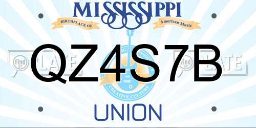 QZ4S7B Mississippi License Plate