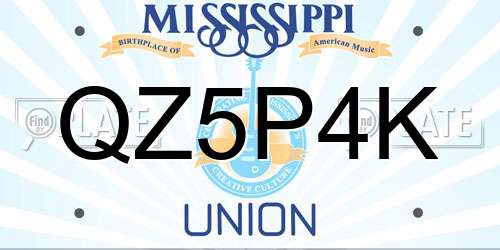 QZ5P4K Mississippi License Plate