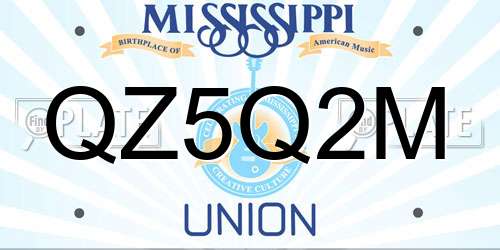 QZ5Q2M Mississippi License Plate