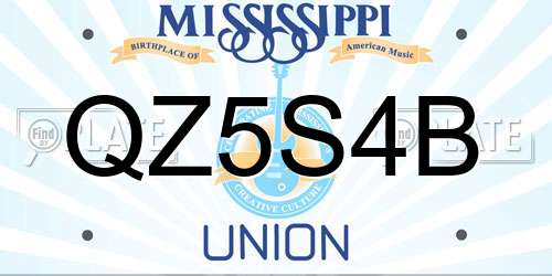 QZ5S4B Mississippi License Plate