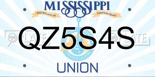 QZ5S4S Mississippi License Plate