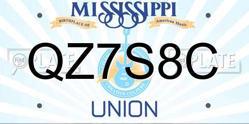 QZ7S8C Mississippi License Plate
