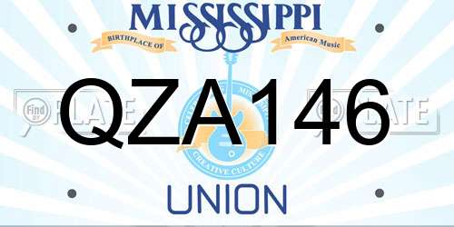 QZA146 Mississippi License Plate