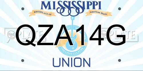 QZA14G Mississippi License Plate