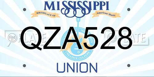 QZA528 Mississippi License Plate