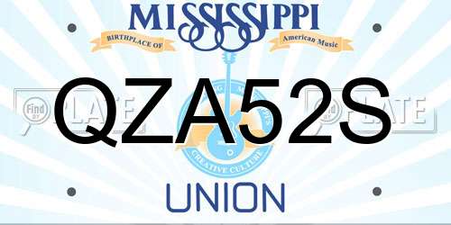 QZA52S Mississippi License Plate