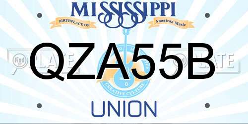 QZA55B Mississippi License Plate