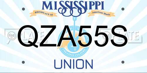 QZA55S Mississippi License Plate