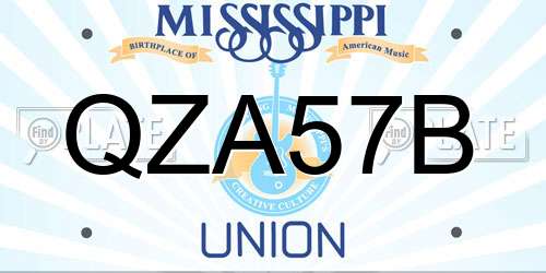 QZA57B Mississippi License Plate