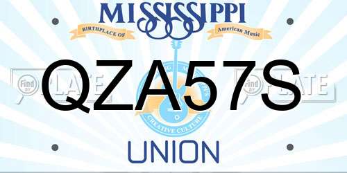 QZA57S Mississippi License Plate
