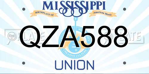 QZA588 Mississippi License Plate