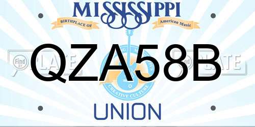 QZA58B Mississippi License Plate