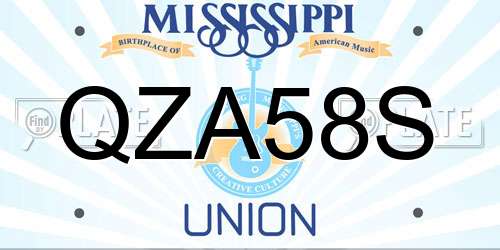 QZA58S Mississippi License Plate