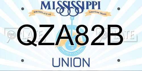 QZA82B Mississippi License Plate
