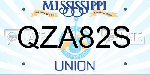 QZA82S Mississippi License Plate