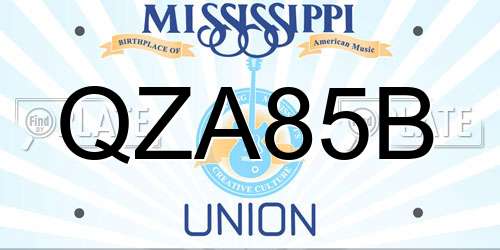QZA85B Mississippi License Plate