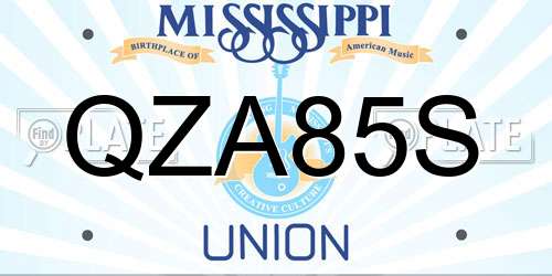 QZA85S Mississippi License Plate