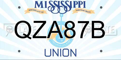 QZA87B Mississippi License Plate