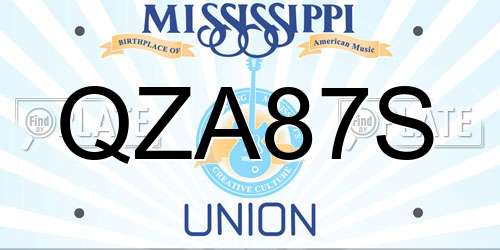 QZA87S Mississippi License Plate
