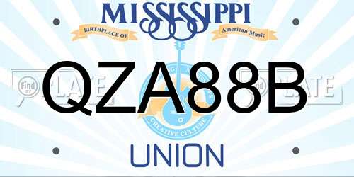 QZA88B Mississippi License Plate