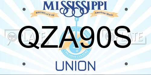 QZA90S Mississippi License Plate