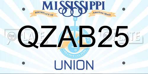 QZAB25 Mississippi License Plate