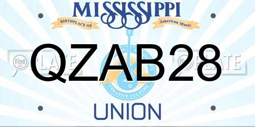 QZAB28 Mississippi License Plate