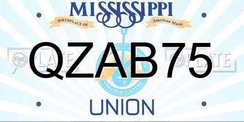 QZAB75 Mississippi License Plate