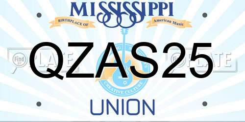 QZAS25 Mississippi License Plate