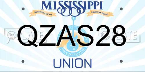 QZAS28 Mississippi License Plate
