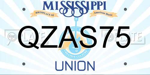 QZAS75 Mississippi License Plate