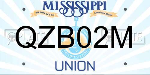 QZB02M Mississippi License Plate