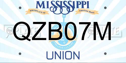 QZB07M Mississippi License Plate