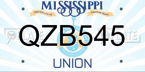 QZB545 Mississippi License Plate