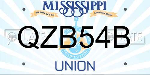 QZB54B Mississippi License Plate