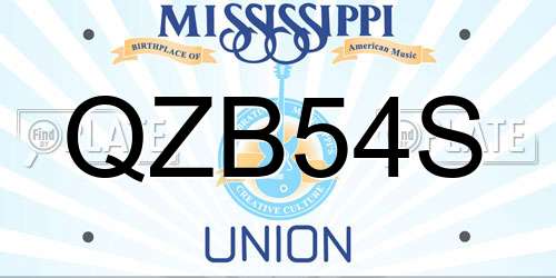 QZB54S Mississippi License Plate