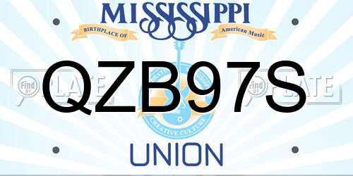 QZB97S Mississippi License Plate