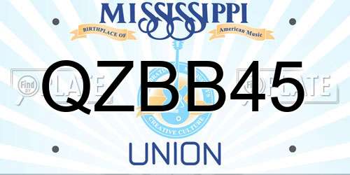 QZBB45 Mississippi License Plate
