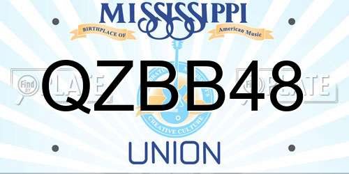 QZBB48 Mississippi License Plate