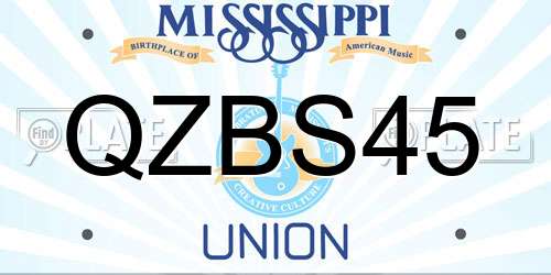 QZBS45 Mississippi License Plate