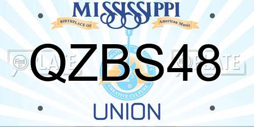 QZBS48 Mississippi License Plate